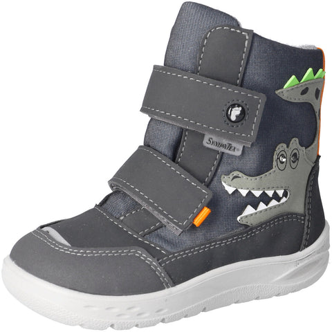 RICOSTA SYMPA-TEX Barfuß BLINKER Stiefel NEVIS - grau / Krokodil