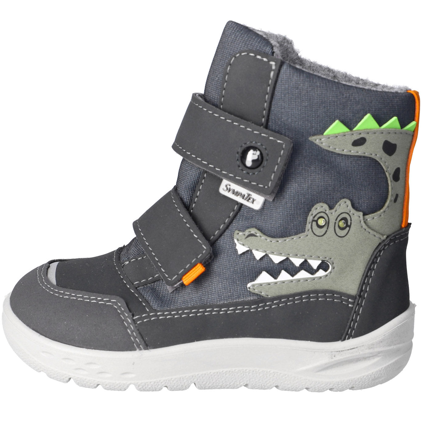 RICOSTA SYMPA-TEX Barfuß BLINKER Stiefel NEVIS - grau / Krokodil