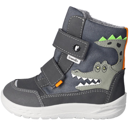 RICOSTA SYMPA-TEX Barfuß BLINKER Stiefel NEVIS - grau / Krokodil