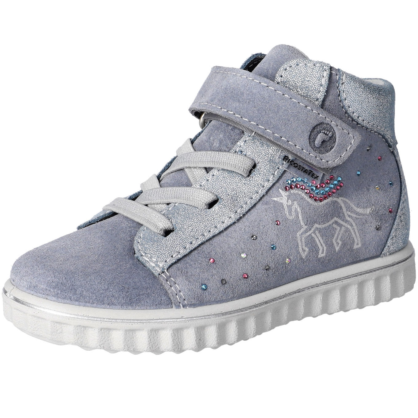 RICOSTA TEX Knöchelschuh JEANNIE - eisblau / silber / Glitzerschweif