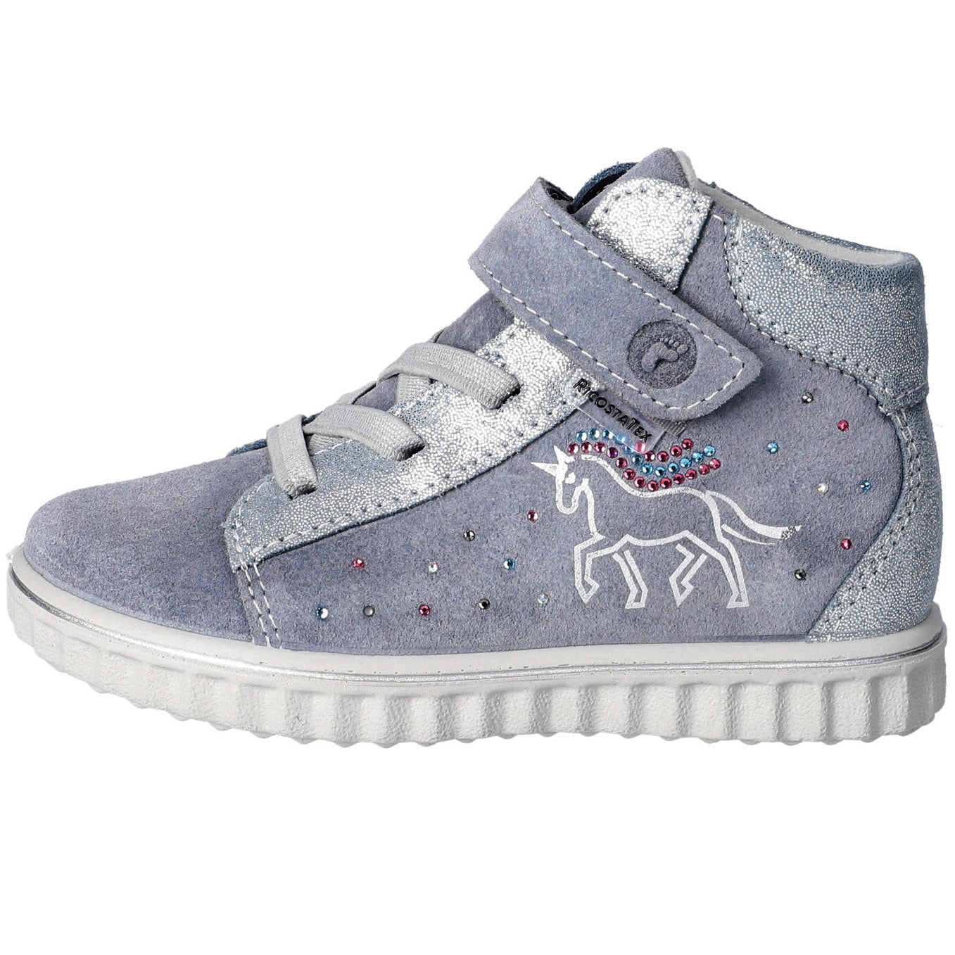 RICOSTA TEX Knöchelschuh JEANNIE - eisblau / silber / Glitzerschweif