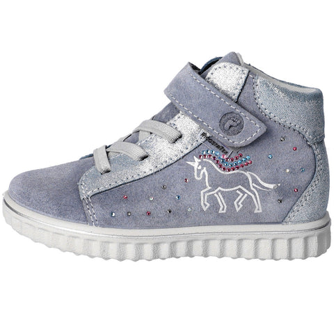 RICOSTA TEX Knöchelschuh JEANNIE - eisblau / silber / Glitzerschweif