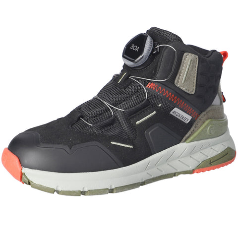 Schwarzer und olivfarbener RICOSTA TEX Knöchelschuh SHOCK BOA mit Schnellschnürung und bequemer Passform