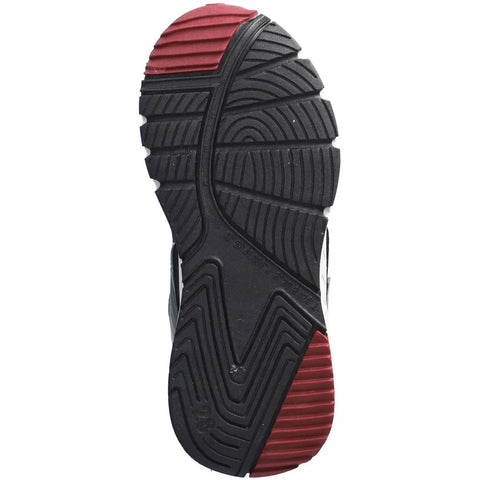 Detailaufnahme der Sohle des RICOSTA TEX Knöchelschuh BOA SPIN – schwarze Sohle mit roten Akzenten