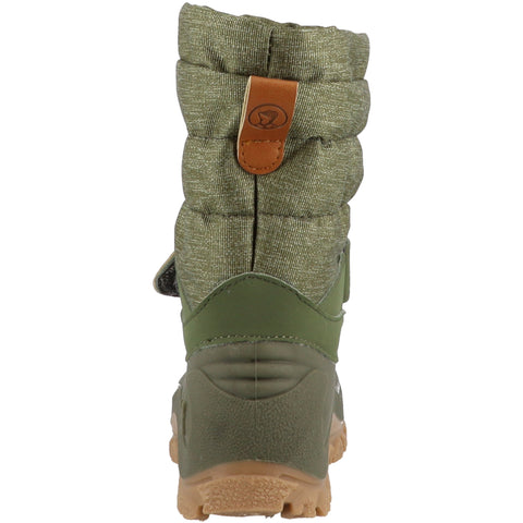 Seitenansicht der langlebigen Sohle und modischen Linienführung der LURCHI Finn Stiefel in Oliv