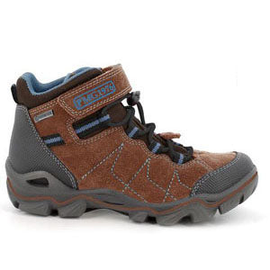 High-quality PRIMIGI GORE-TEX ankle boot in light brown and blue colors, style PATH 68944-88, designed for durability and comfort