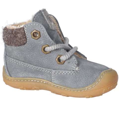 Bequemer Knöchelschuh mit grauem RICOSTA-Obermaterial und Kontrastnähten