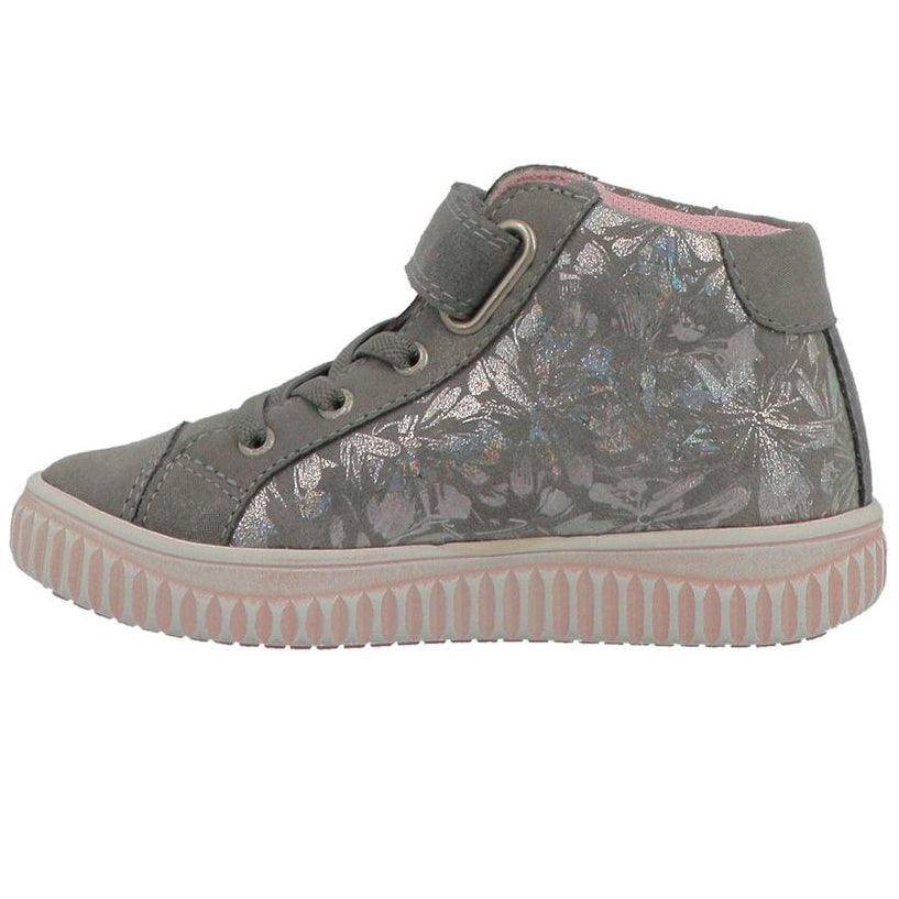 High-quality LURCHI Knöchelschuh YUVI in grey and pink with sparkling flower design