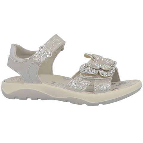 LURCHI silver glitter butterfly sandals with comfortable straps for kids