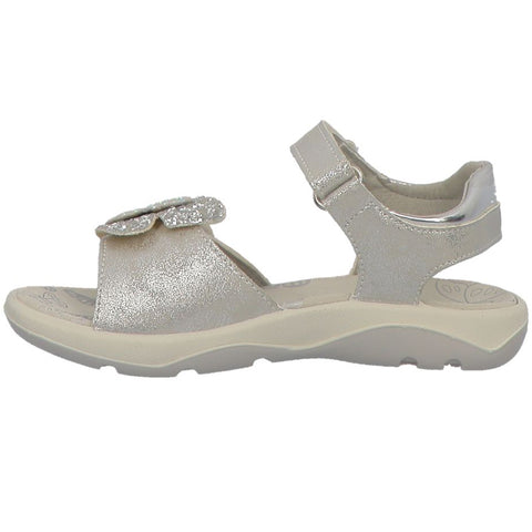 LURCHI Farfalla silver glitter butterfly sandal with adjustable straps and comfortable sole