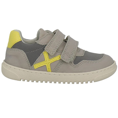 LURCHI Barfuß Halbschuh MONTI in light grey and lemon yellow color, ideal for barefoot walking and playing
