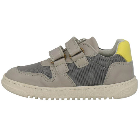 LURCHI Barfuß Halbschuh MONTI in light grey and lemon yellow, a comfortable and stylish barefoot shoe for kids