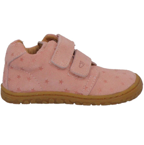 Adorable pink and star-patterned LURCHI Barfuß Halbschuh NUNIA kids' shoe
