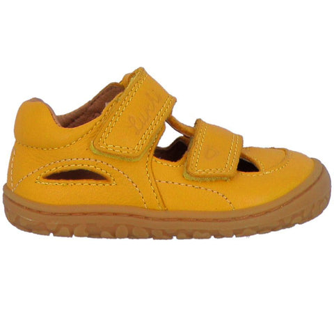 LURCHI Barfuß Halbsandale NANDO - gelb in bright yellow color for kids playing outside