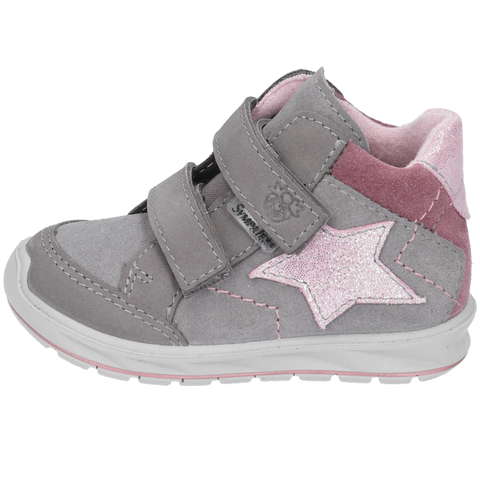 RICOSTA SYMPA-TEX Knöchelschuh KIMI in grey and purple with star pattern