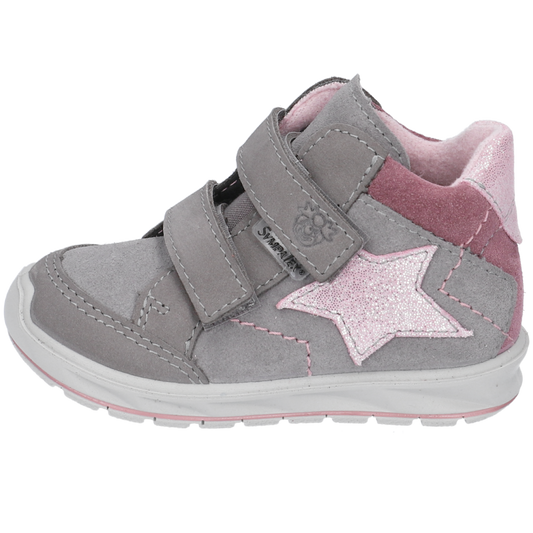 RICOSTA SYMPA-TEX Knöchelschuh KIMI in grey and purple with star pattern