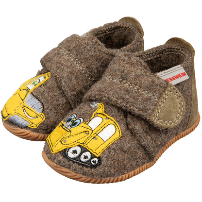 Giesswein Hausschuhe OFFENBURG in taupe mit offener Zehenpartie und bequemer Passform