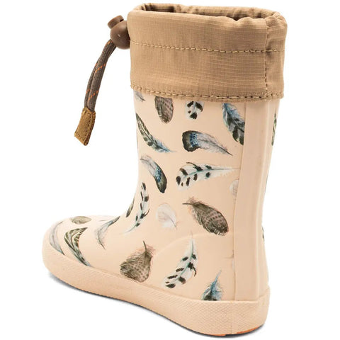 BISGAARD Barfuß Thermo Gummistiefel 92024-5135 - créme / beige / Federn
