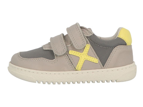 LURCHI Barfuß Halbschuh MONTI in light grey and lemon yellow, perfect for comfortable and stylish barefoot walking