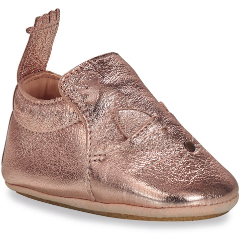 EASY PEASY PreWalker MY BLU CHAT AKZ30D - roségold / Katze baby shoe in rose gold with cat design on the front 