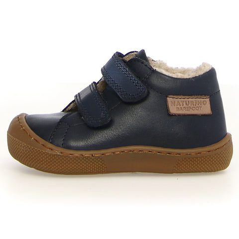 NATURINO Barfußschuh Halbschuh AMUR WOOL - navy, a comfortable and stylish barefoot shoe with wool lining in a deep blue color
