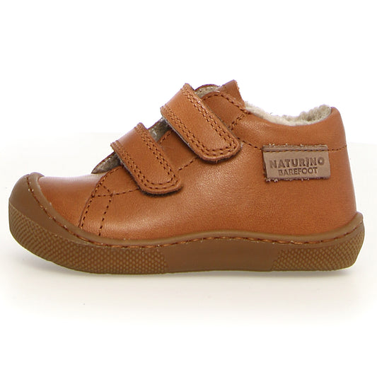 NATURINO Barfußschuh Halbschuh AMUR WOOL - cognac kids shoe with wool lining and flexible sole