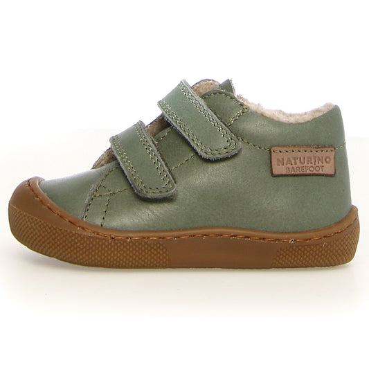 NATURINO Barfußschuh Halbschuh AMUR WOOL - mineralgrün children's shoe with wool lining and flexible sole