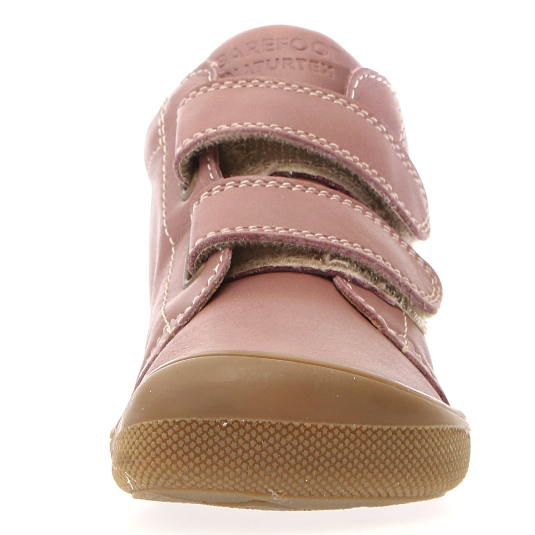 Seitenansicht des ergonomisch geformten Barfußschuhs GIMBA mit rosa Farbgebung