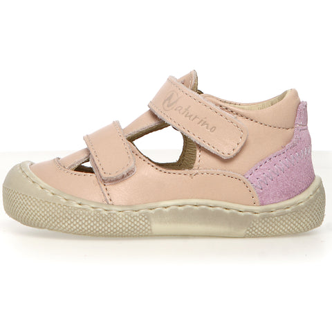 Barfußschuh Halbsandale IRTYS in puderrosa und fliederfarben 