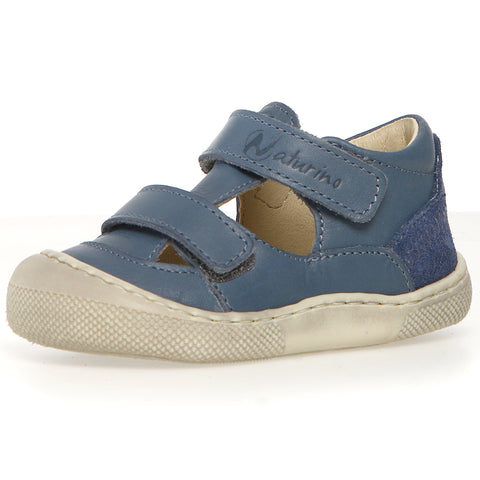 NATURINO Barfußschuh Halbsandale IRTYS - celeste / azur - Children's barefoot sandal in light blue and azure colors