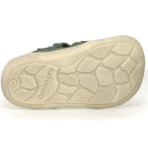 Sommerliche Barfußschuhe für Kinder in salbei und gelb