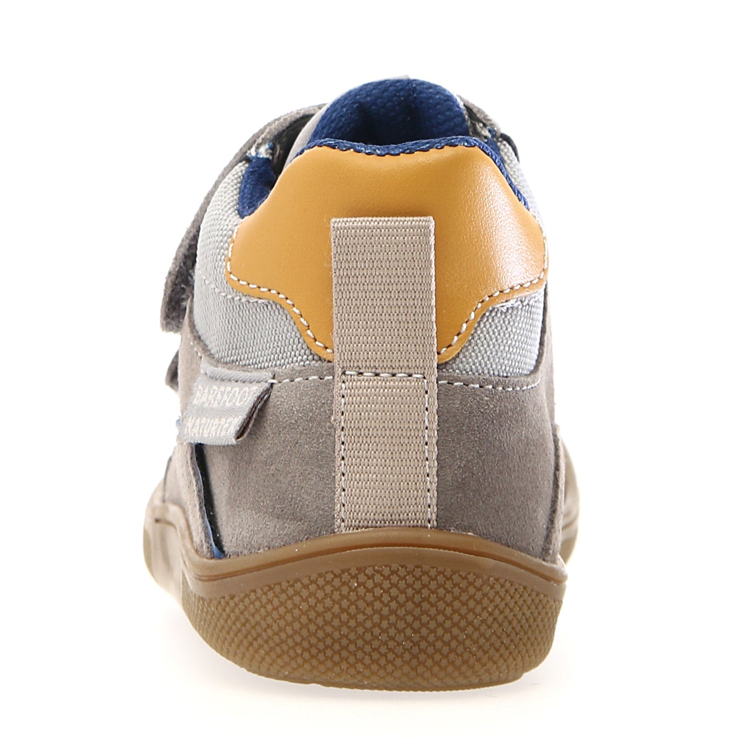 Natural barefoot ankle shoe NATURINO KESY in gray and yellow, lightweight and flexible for comfortable walking and foot development