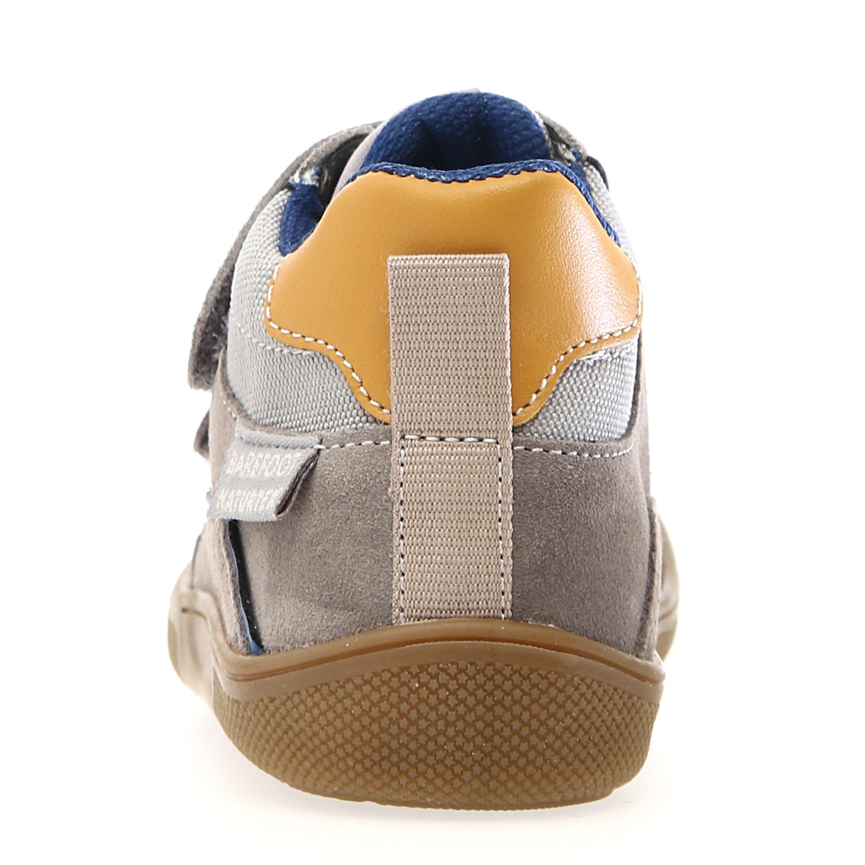 Natural barefoot ankle shoe NATURINO KESY in gray and yellow, lightweight and flexible for comfortable walking and foot development