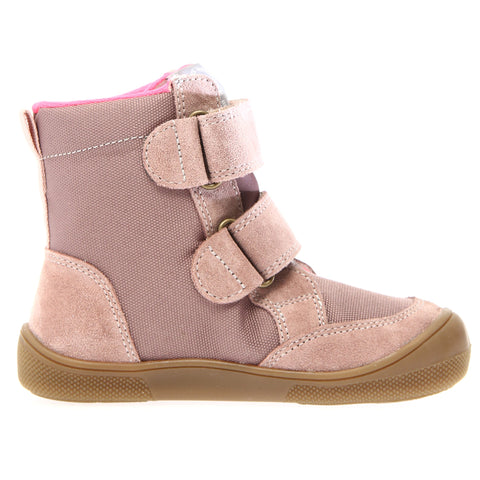 Bunte NATURINO Barfuß Stiefel KODDAS in rosa und hellblau für Kinderfüße