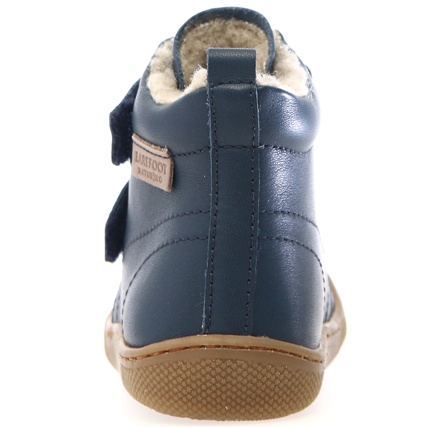 Vorderansicht des navyfarbenen NATURINO Barfußstiefels WIGGHI, betont die Passform und das komfortable Design