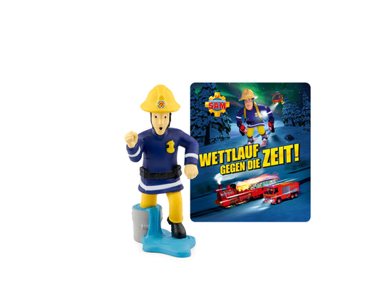 Feuerwehrmann Sam Figur mit rotem Helm und gelber Jacke