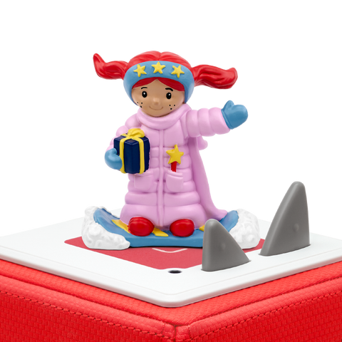  TONIES Figur - Lichterkinder - Die besten Weihnachts-und Winterlieder figur placed on a snowy windowsill with a view of a winter landscape