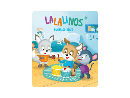 Detailaufnahme des Lalalinos Bumbaloo Beats Tonie-Figur mit lebendigen Farben