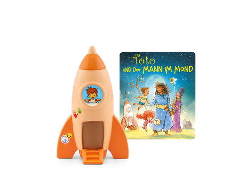 Eine handbemalte Tonie-Figur mit dem Motiv Toto und der Mann im Mond