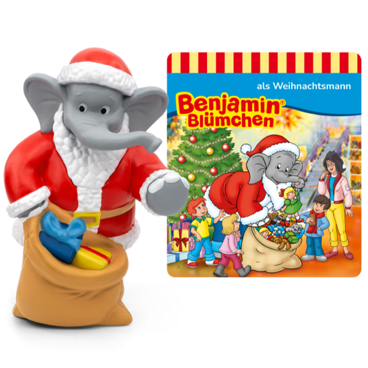 Benjamin Blümchen als Weihnachtsmann Figur aus Tonies, detailreiche Gestaltung mit festlichem Outfit