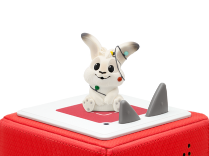 Nahaufnahme der verschollenen Weihnachtslichter im Adventskalender 2025 mit Flöckchen und Tonies Figuren