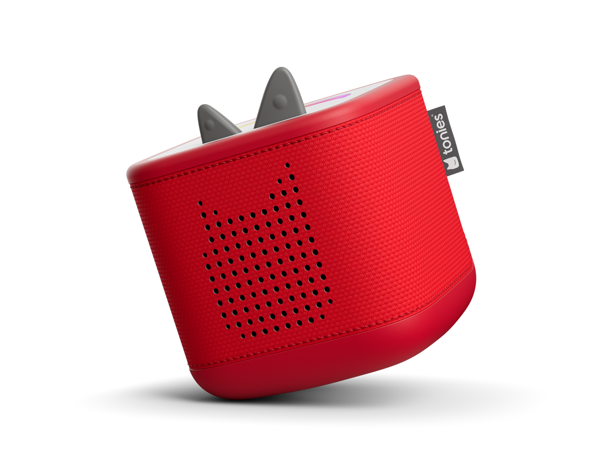 Die rote Toniebox 2 zeigt das interaktive Licht und den Soundeffekt beim Abspielen