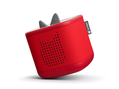 Die rote Toniebox 2 zeigt das interaktive Licht und den Soundeffekt beim Abspielen