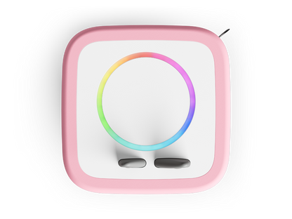 Rosa Toniebox 2 in Kinderzimmer mit interaktivem LED-Ring und sicherem, kindgerechtem Design