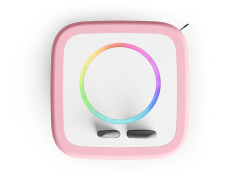 Rosa Toniebox 2 in Kinderzimmer mit interaktivem LED-Ring und sicherem, kindgerechtem Design