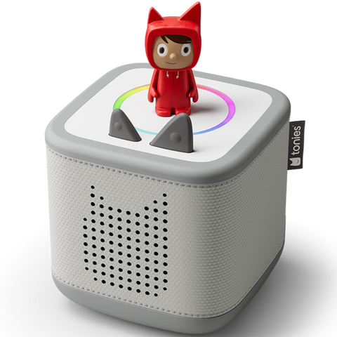 Robuste Toniebox 2 in mondgrau mit magischem LED-Ring und abwischbarem Stoff