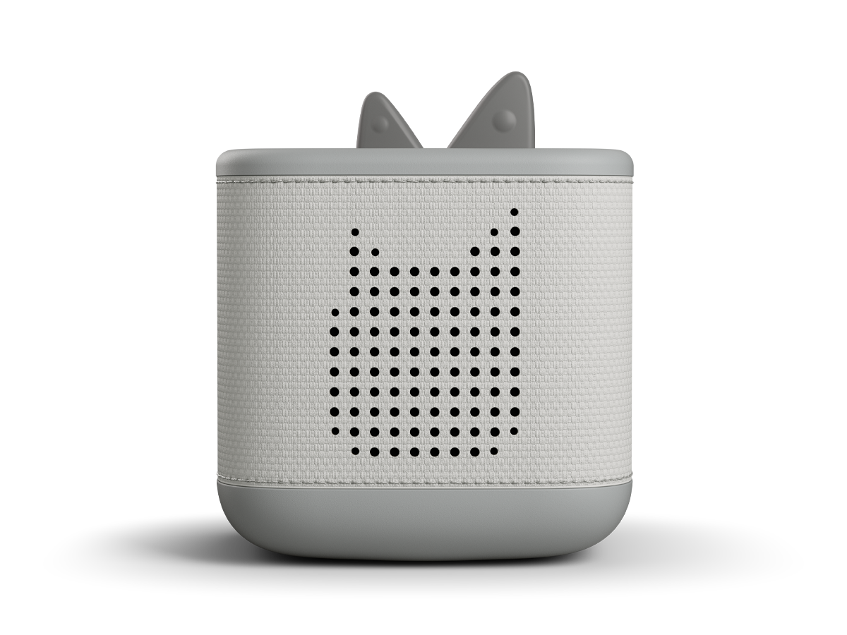 Toniebox 2 in mondgrau mit USB-C-Ladekabel, sicheren Materialien und kindgerechtem Design für kleine Entdecker