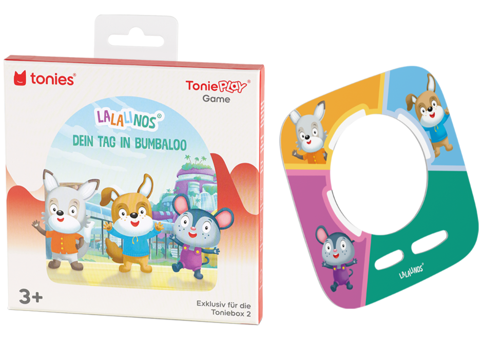 Mach das Bild der Toniebox 2 mit Tonieplay Game Lalalinos Bumbaloo und Spielinhalten