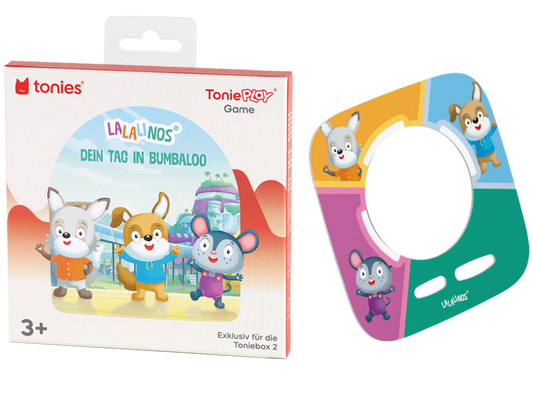 Mach das Bild der Toniebox 2 mit Tonieplay Game Lalalinos Bumbaloo und Spielinhalten
