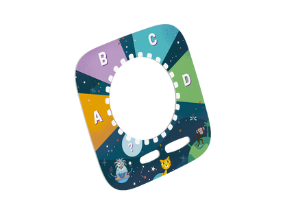 Kinder drücken Knöpfe auf dem Tonieplay Controller, um das Quizspiel zu starten, während die Toniebox leuchtet